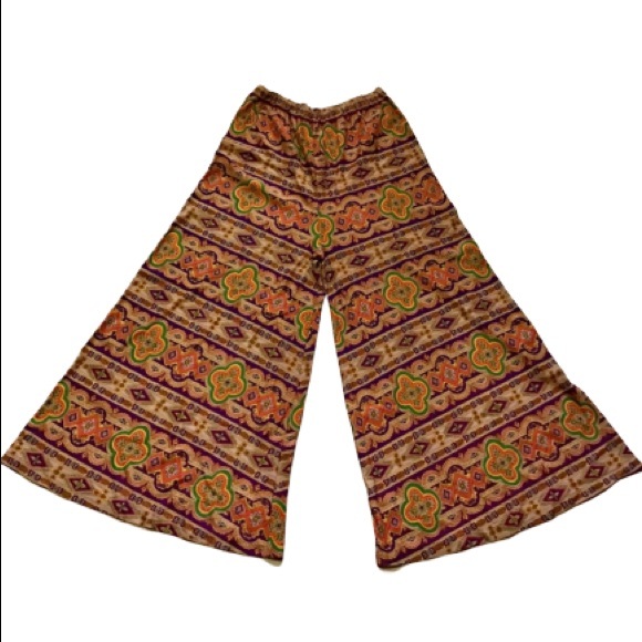 Vintage Pants - Colorful bright boho hippie bellbottoms
